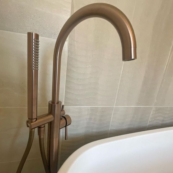 Moray Satin Bronze Freestanding Bath Tap