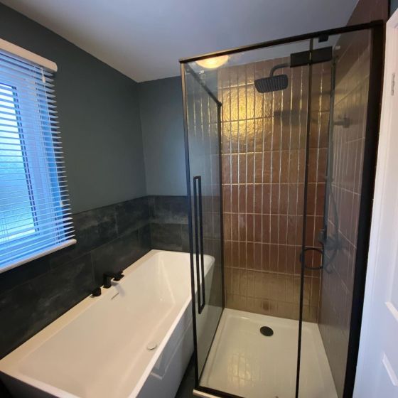 Taylor Black Hinged Shower Door