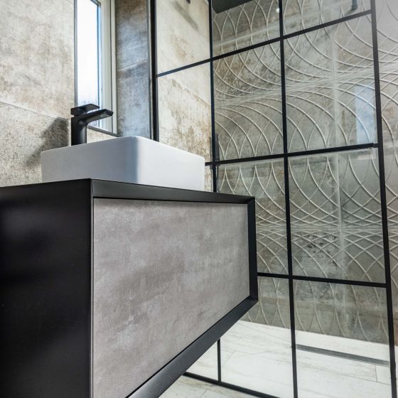 Devlin Black & Concrete Vanity Unit