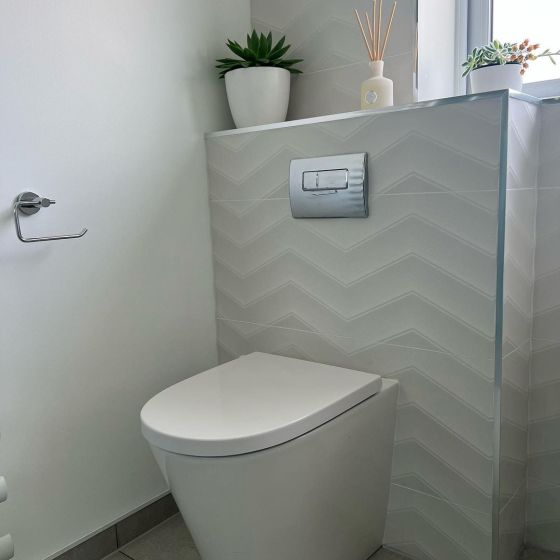 Lakehouse White Chevron Matt Ceramic Tile