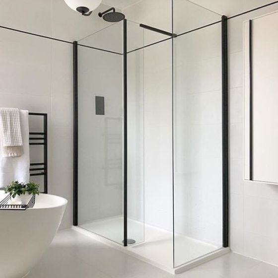 Rivar Black Walk In Shower Enclosure