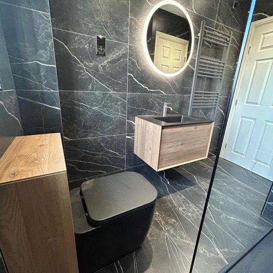 Lyons Black Marble Matt Porcelain Tile
