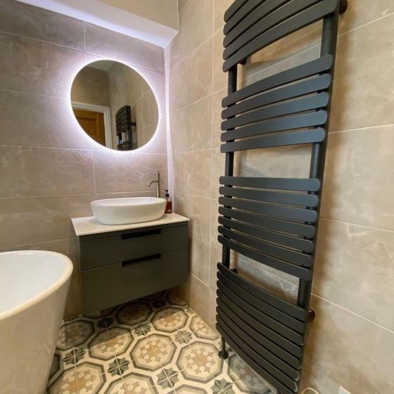 Eventon Anthracite Heated Towel Rail