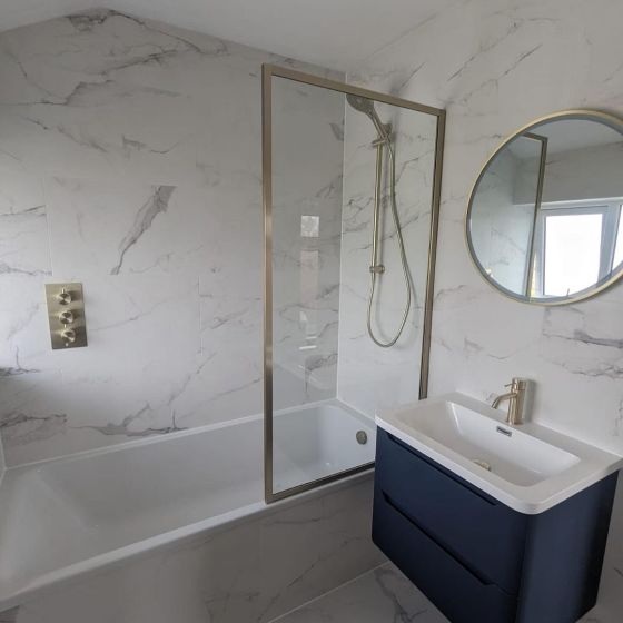 Infinite White Marble Gloss Porcelain Tile - 600x1200mm