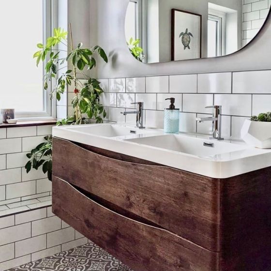 Erin Rosewood Wall Hung Vanity Unit