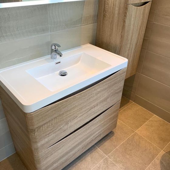 Erin Floorstanding Vanity Unit in Light Oak