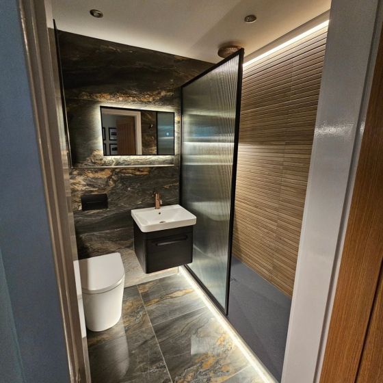 Duomo Dark Grey Marble Gloss Porcelain Tile