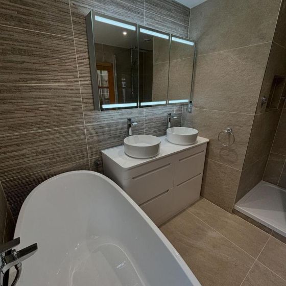 Ellis Matt White Floor Standing Vanity Unit with White Worktop 1200mm