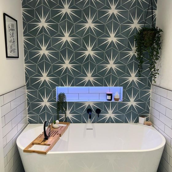 Lotus Hex Matt Green Hexagon Porcelain Tile