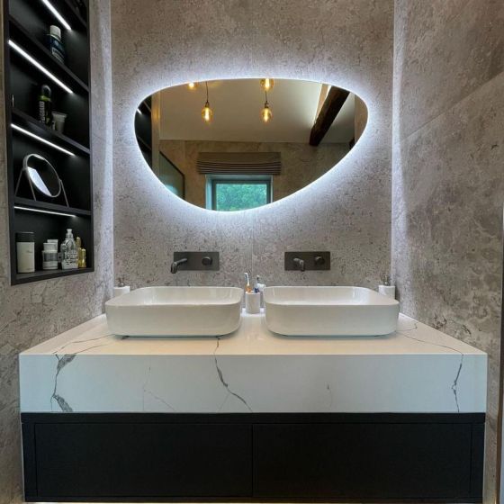 Pebble Backlit LED Mirror - 1200x687mm