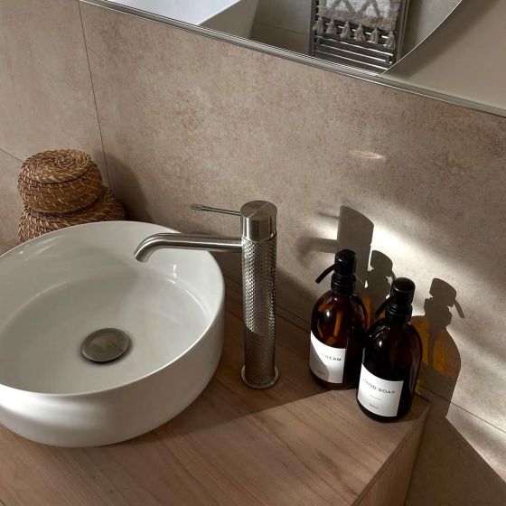 Moray Nickel Knurled Tall Basin Tap