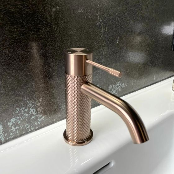 Moray Satin Bronze Knurled Basin Tap