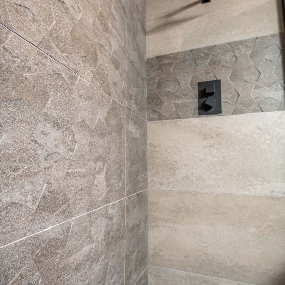Zena Black Square Concealed Valve with Shower Head