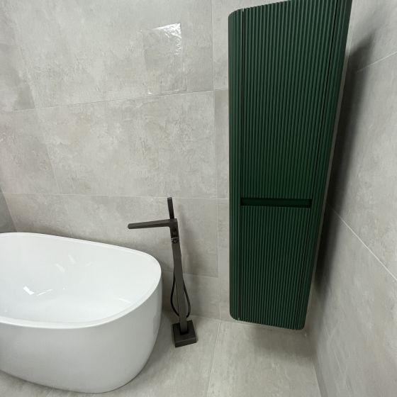 Ribbed Wall Hung Storage Unit in Green