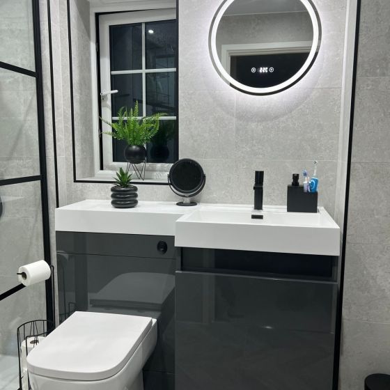 1200mm Right Hand Vanity Combination Unit in Titanium Grey
