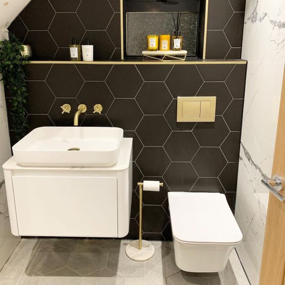 Sayle Matt Black Hexagon Tiles