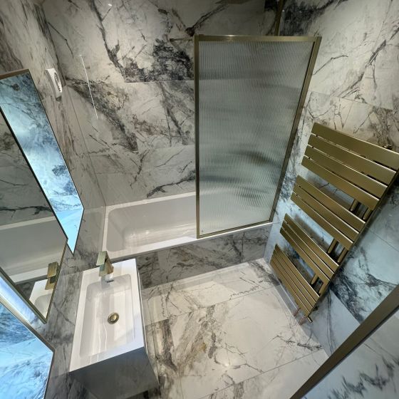 Brushed Gold Heated Towel Rail
