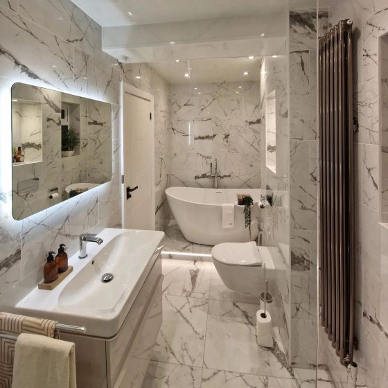 Kelto White Marble Gloss Porcelain Tile
