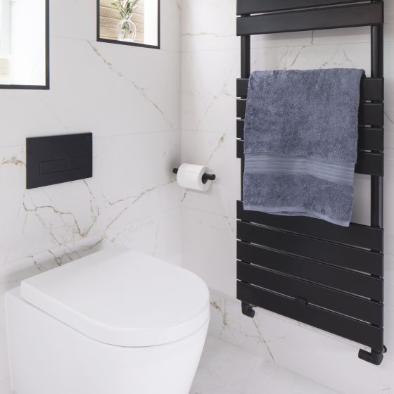 Rosa Matt Black Heated Towel Rail