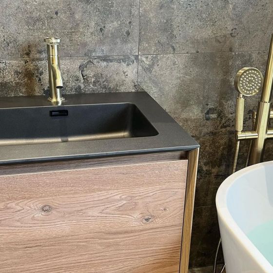 Urban Brushed Gold Freestanding Bath Shower Mixer Tap