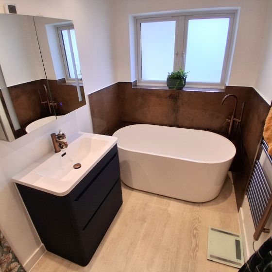 Ellis Royal Blue Floor Standing Vanity Unit with White Basin
