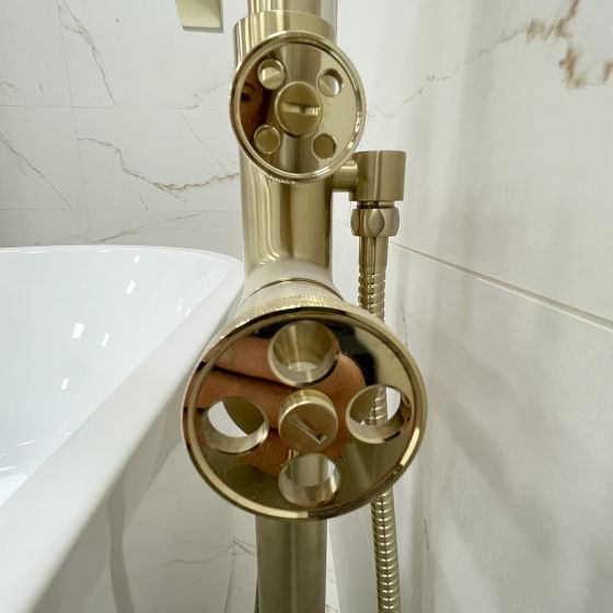 Urban Brushed Gold Freestanding Bath Shower Mixer Tap