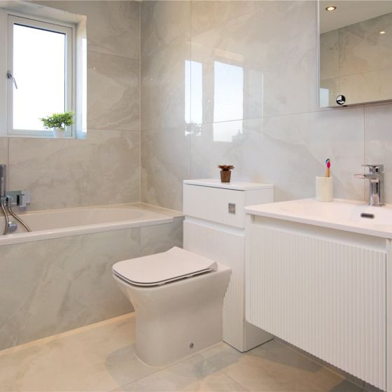 Wish Ribbed Wall Hung Vanity Unit in White