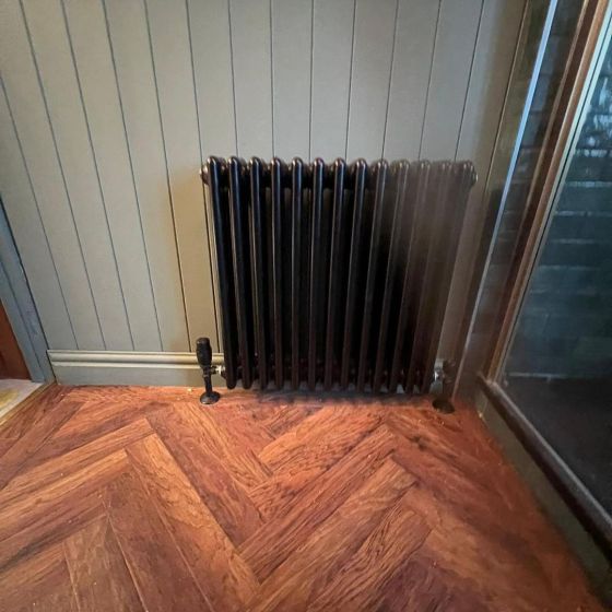Upton Matt Black Triple Horizontal Column Radiator
