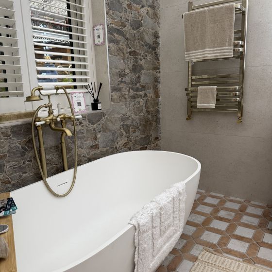 Mombasa Matt Ocre Stone Wall Tile 600x400mm