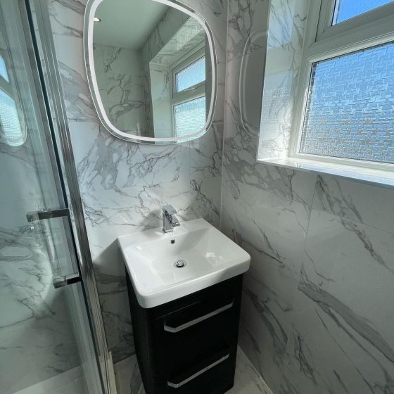 Esk Floor Standing Vanity Unit in Black with Chrome Handles