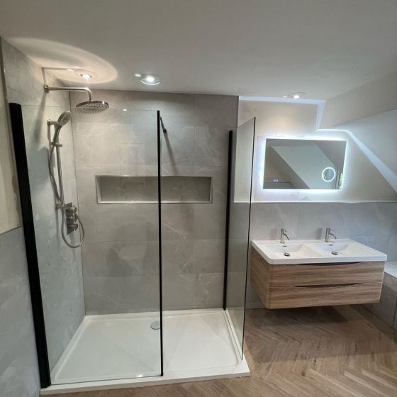 Rivar Black Walk In Shower Enclosure