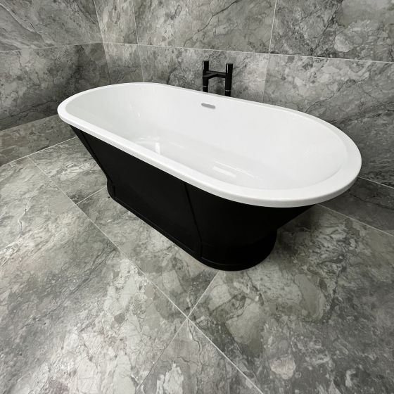 Glendale Black Freestanding Acrylic Bath