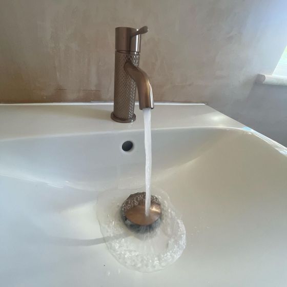 Moray Satin Bronze Knurled Basin Tap