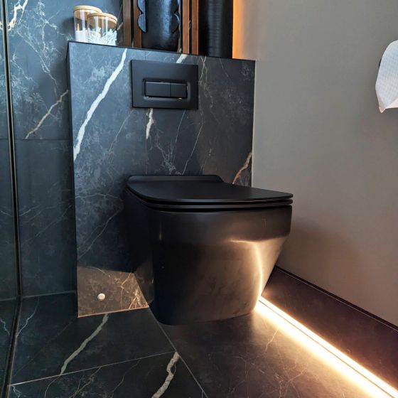 Belgrove Black Rimless Wall Hung Toilet