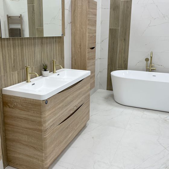 Erin 1200mm Floorstanding Vanity Unit in Light Oak