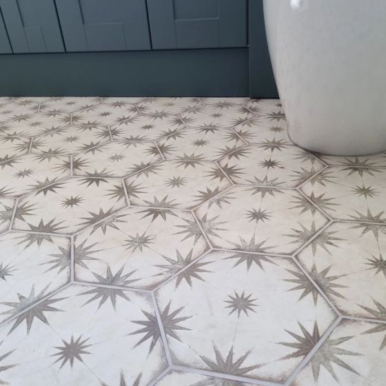 Elise Décor Taupe Hexagon Matt Porcelain Tile