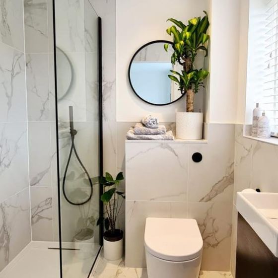 Oxford Clear Glass Walk-in Black Shower Screen