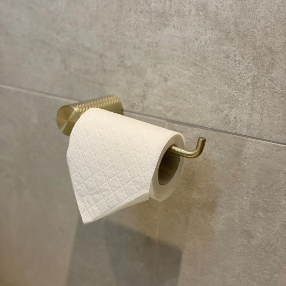 Moray Champagne Gold Knurled Toilet Roll Holder