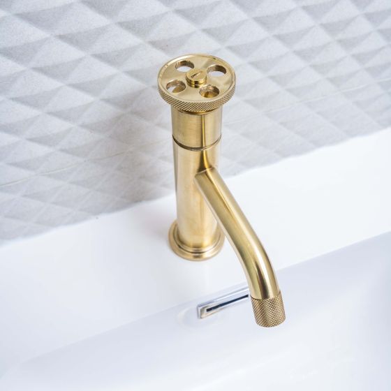 Urban Brushed Gold Basin Mixer Tap