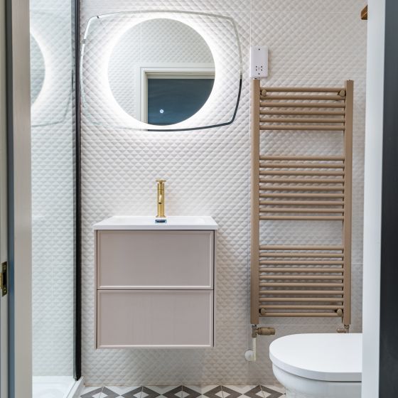 Kendal Wall Hung Vanity Unit in French Blush