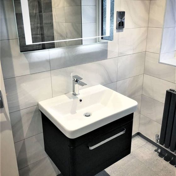 Esk Wall Hung Black Vanity Unit