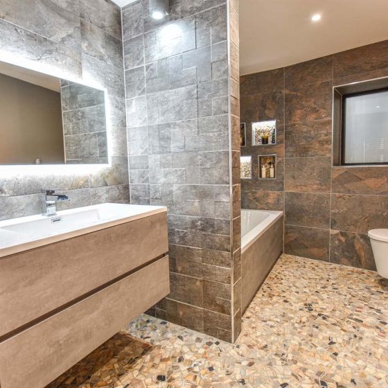 Galyn Wall Mounted Vanity Unit in Concrete