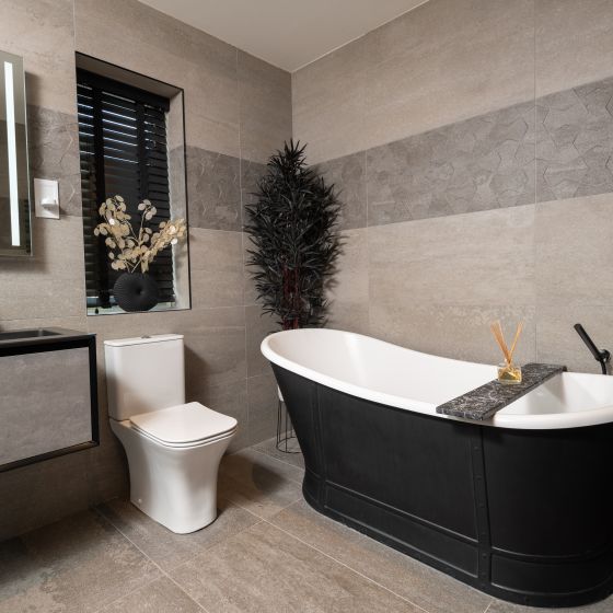 Hoff Black Freestanding Acrylic Bath