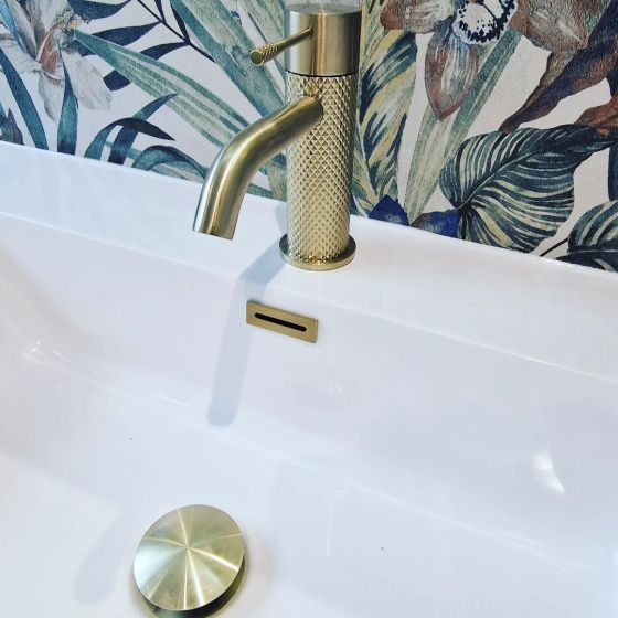 Champagne Gold Knurled Basin Tap