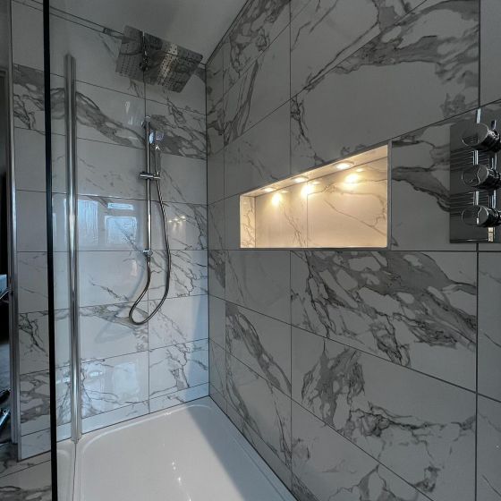 Charlie White Marble Gloss Porcelain Tile
