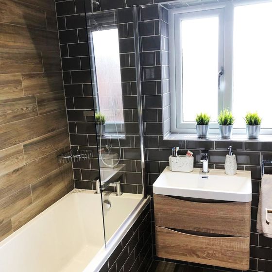 Erin Light Oak Wall Hung Vanity Unit