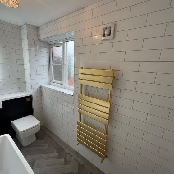 Rosa Brushed Gold Heated Towel Rail