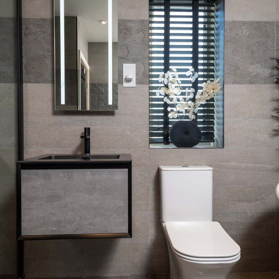 Snowdon Black & Concrete Wall Hung Vanity Unit