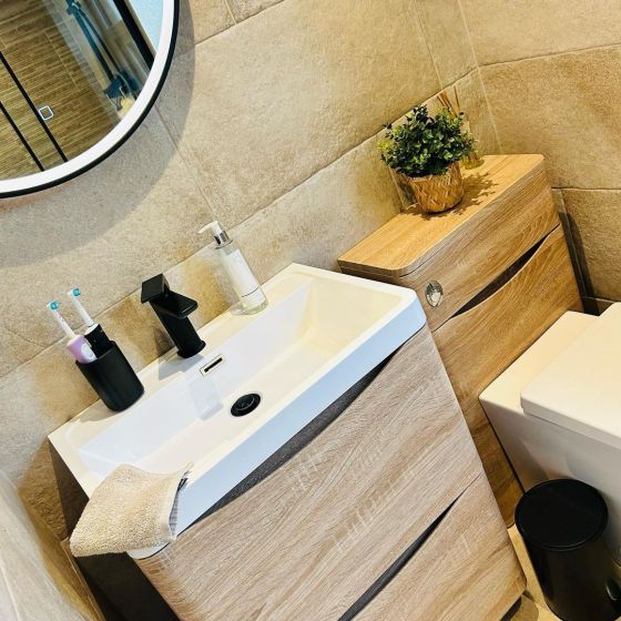 Erin Floorstanding Vanity Unit in Light Oak