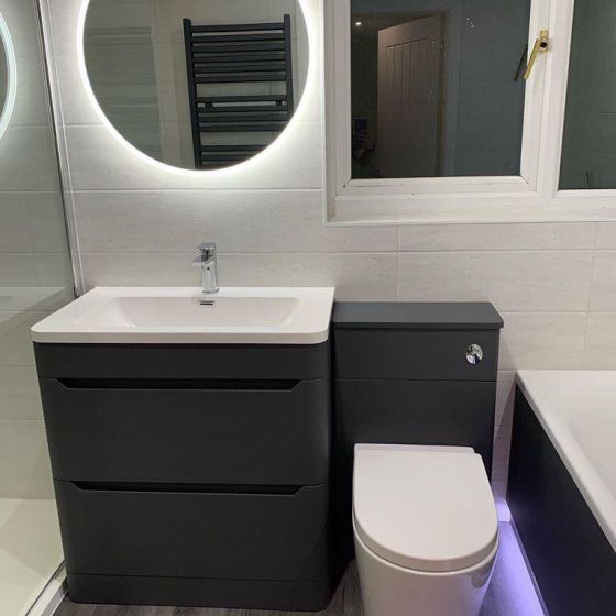 Ellis Floor Standing Vanity Unit in Charcoal